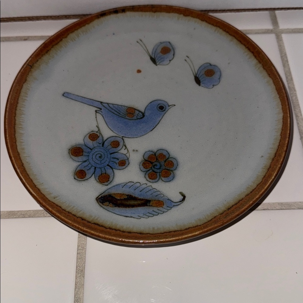 Ken Edwards Mexican TONALA POTTERY El Palomar 7.5” plate #1 🐈‍⬛